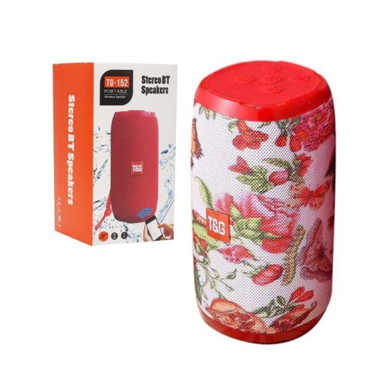 T&G WIRELESS BLUETOOTH SPEAKER TG-152 FM/MICROSD/USB/AUX RED FLOWER T&G WIRELESS BLUETOOTH SPEAKER TG-152 FM/MICROSD/USB/AUX RED FLOWER